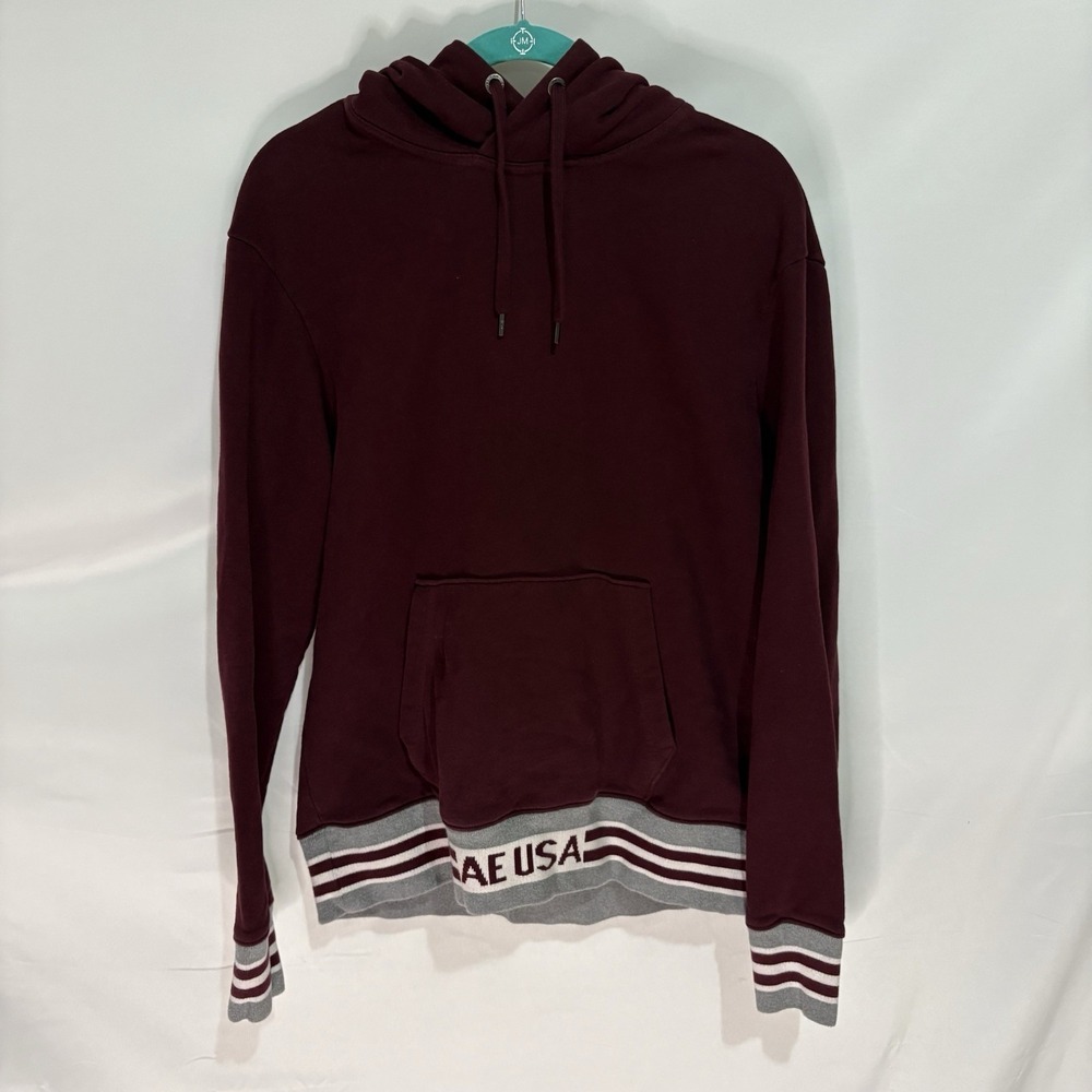 American Eagle Super Soft Hoodie Pullover Drawstring Casual Maroon Size Medium